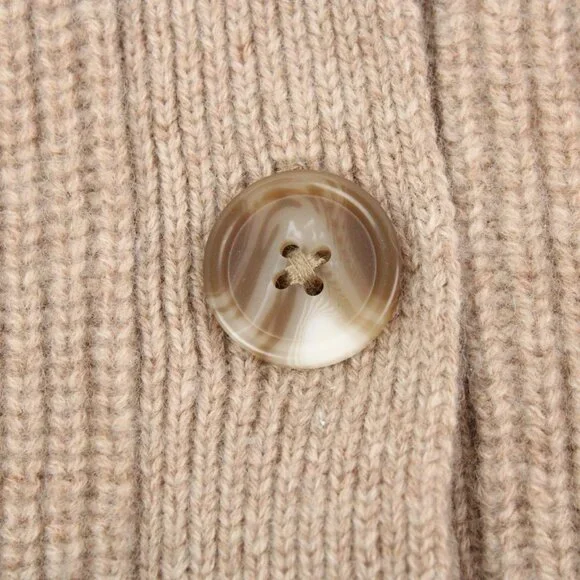 Quince Tan Cashmere Fisherman Cardigan Sweater - Picture 8 of 12